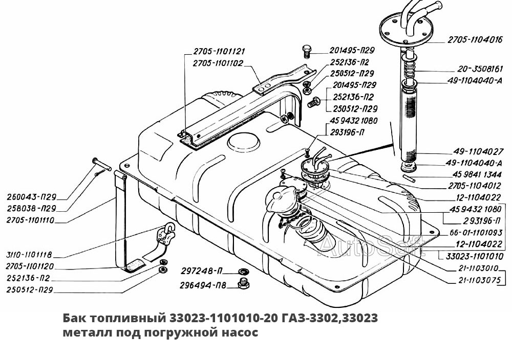 Объем топливного бака газ 2705. Бак топливный ГАЗ-3302, 33023. Бак топливный ГАЗ 3302 под погружной модуль. Бак топливный ГАЗ 33023. Бак топливный 330243-1101010 ГАЗ.