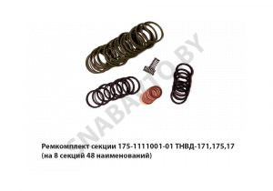 Ремкомплект секции ТНВД-171,175,17 (на 8 секций 48 наименований) 175-1111001-01