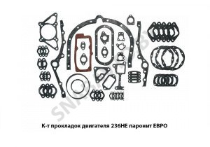К-т прокладок двигателя 236НЕ паронит ЕВРО. 236НЕ-1000002