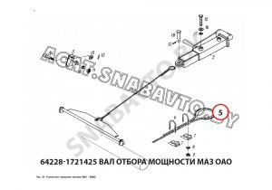 Коуш троса привода стояночного тормоза  МАЗ ОАО 5247Б-3508468