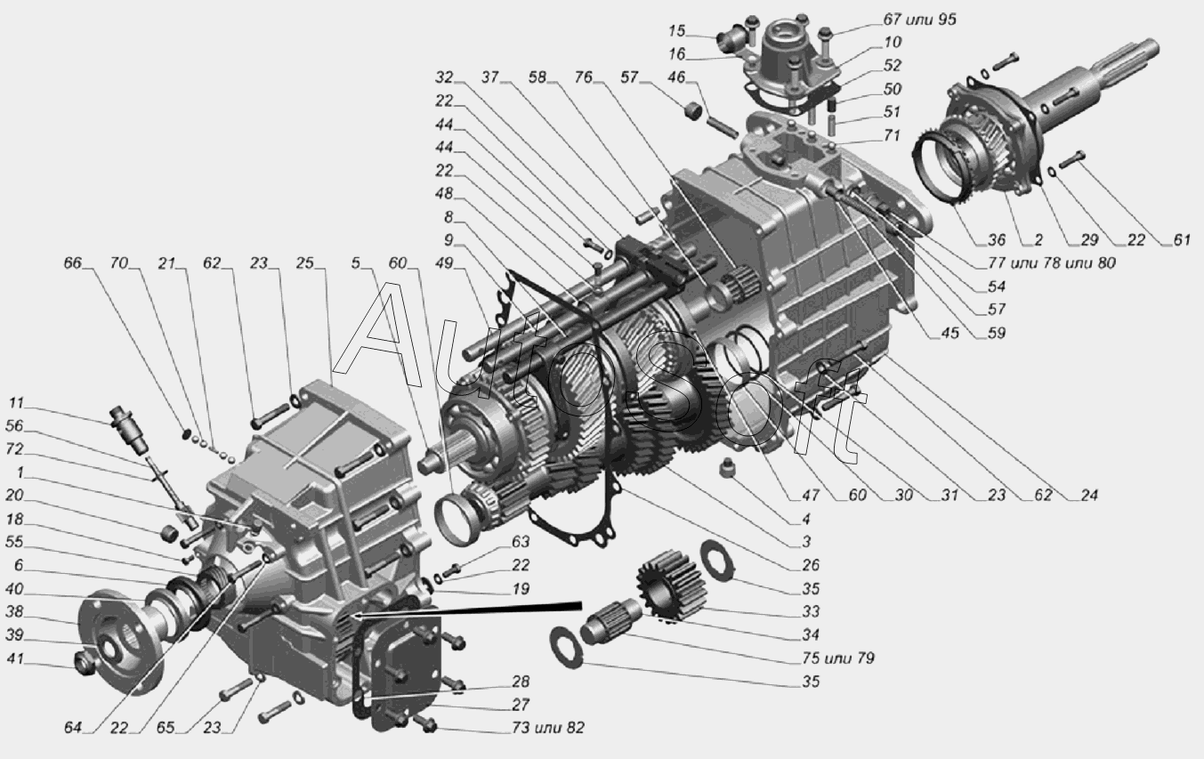 Чертеж Коробка передач 33106-1700010