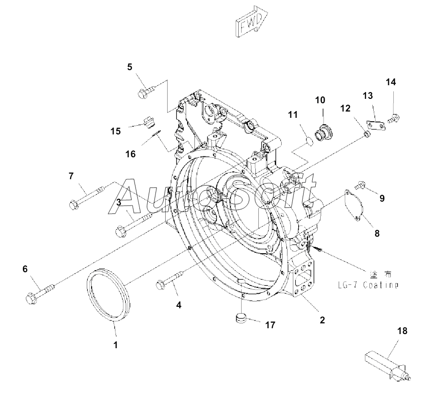 Чертеж  FLYWHEEL HOUSING