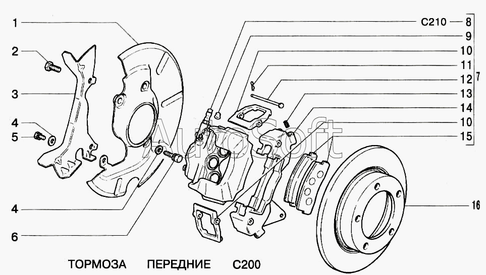 Чертеж Тормоза передние