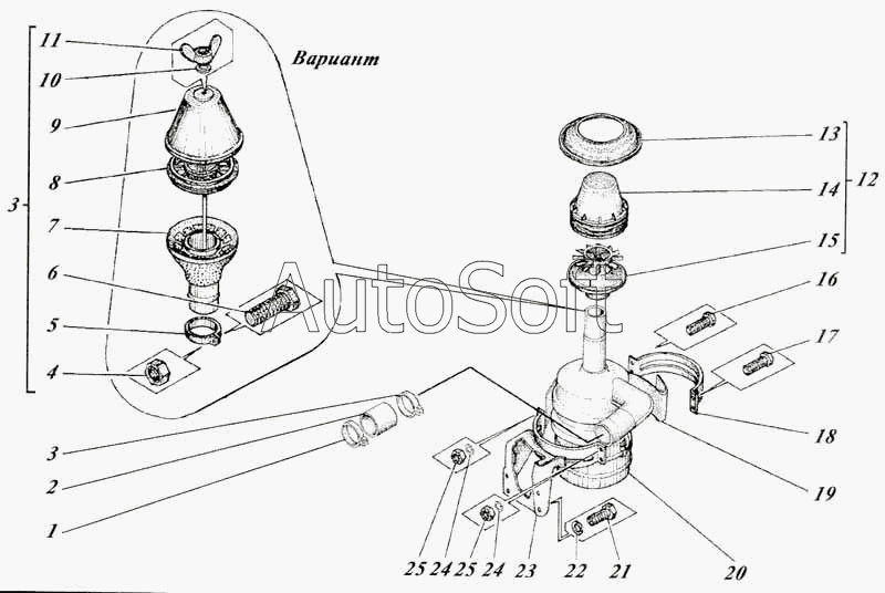 Чертеж Установка воздухоочистителя 440-12с1-10
