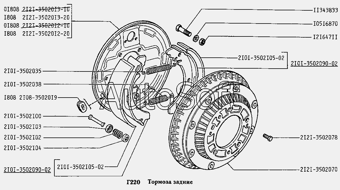 Чертеж Тормоза задние